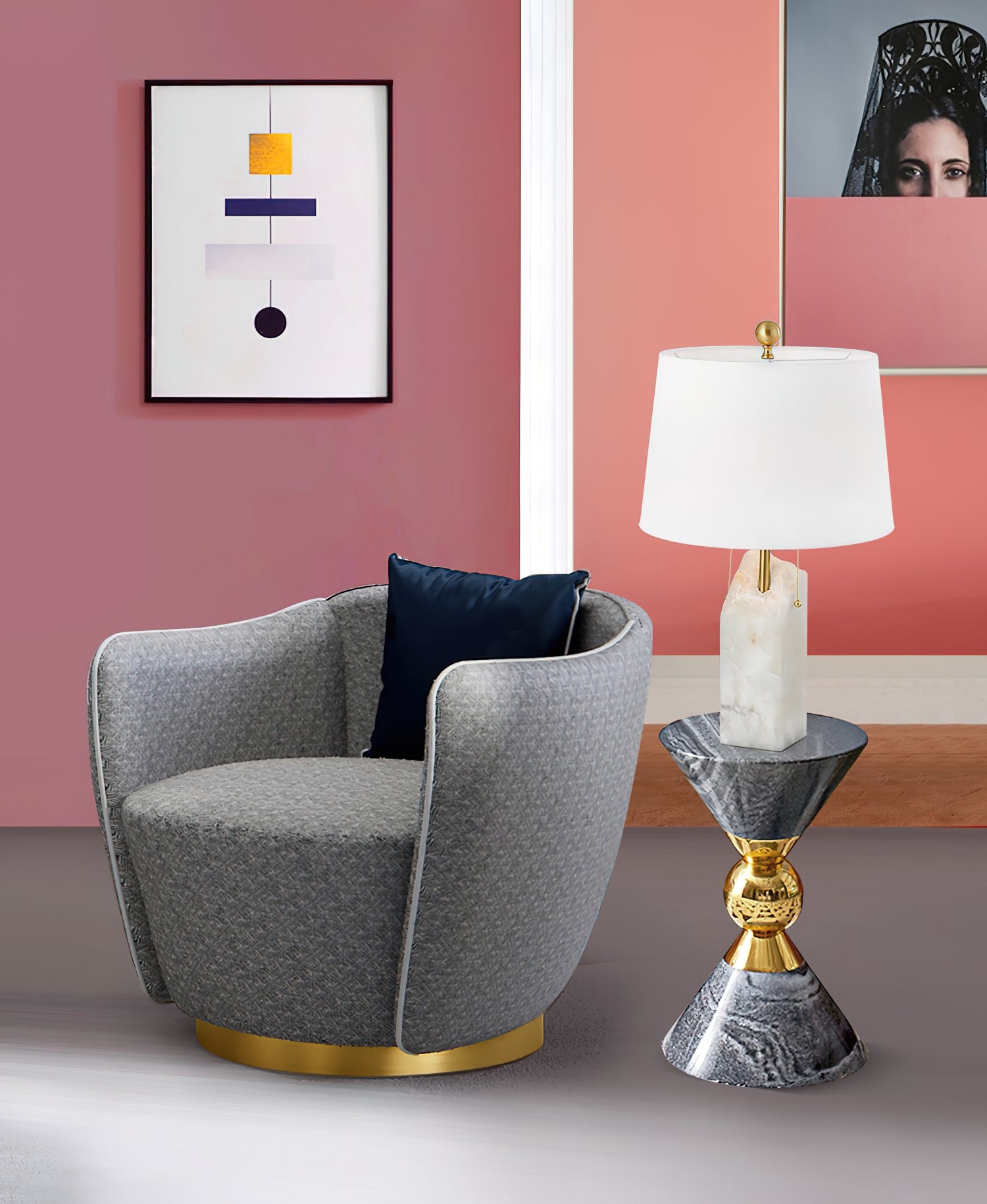 Raw Alabaster Table Lamp T1726