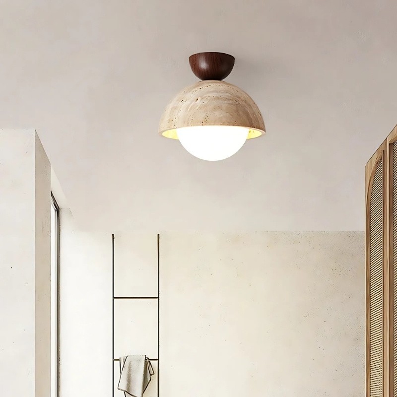 Modern Semicircular Ceiling Light – Travertine Retro Finish S296