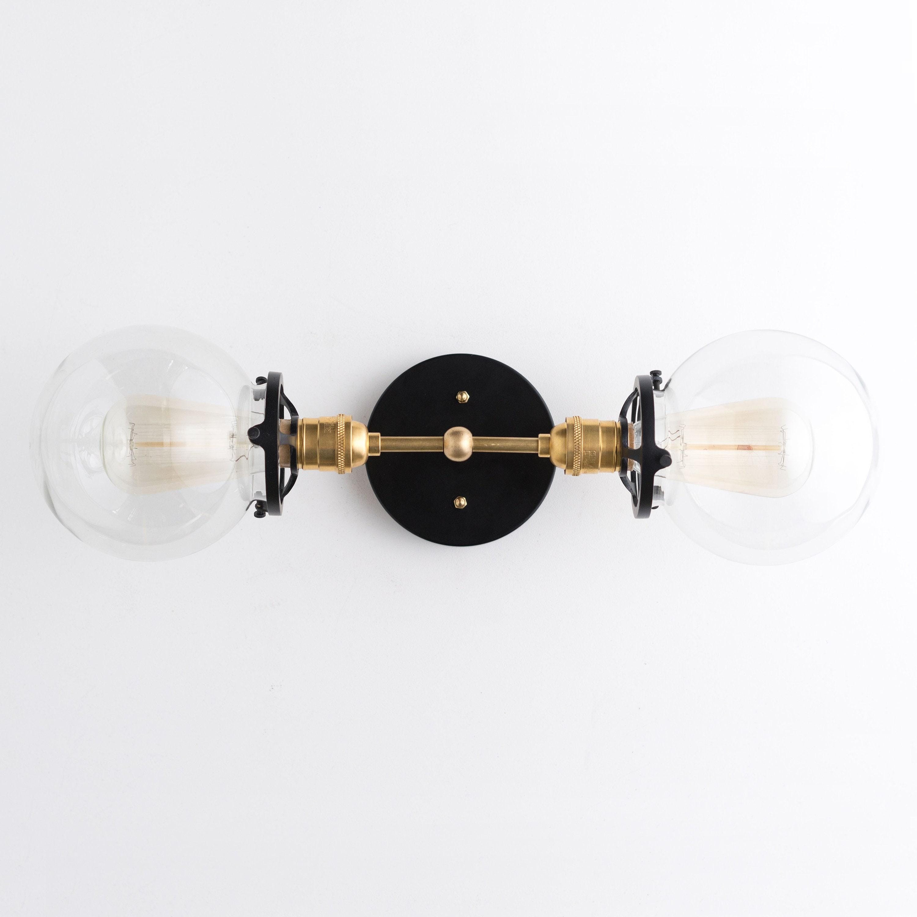 Lumio Globe Industrial Vanity Lighting- Modern Double Globe Wall Light T343