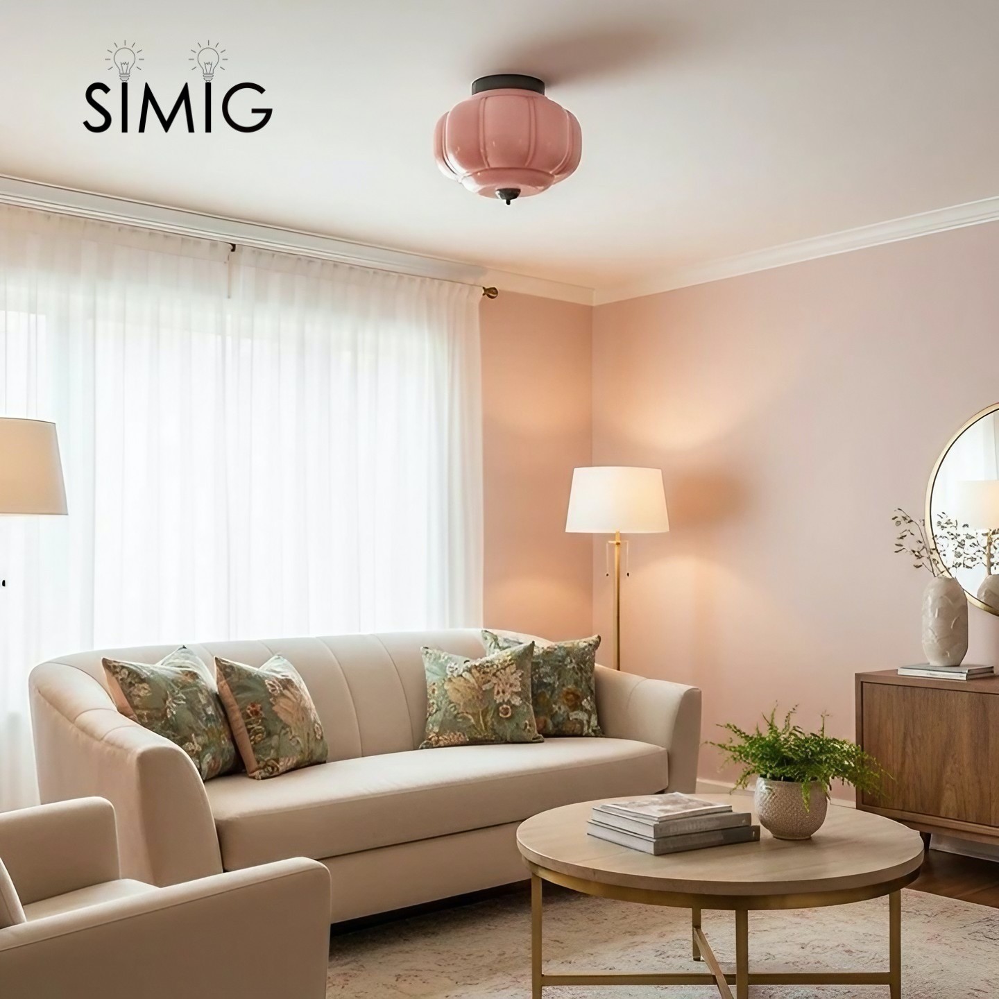 Eloise Ceiling Light - Elegant Retro Brass Ceiling Light for Living Room G55