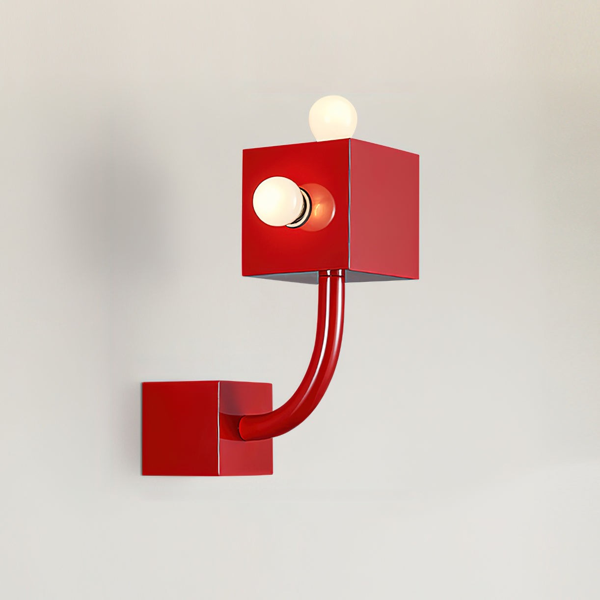 Red Cube Metal Wall Lamp M239