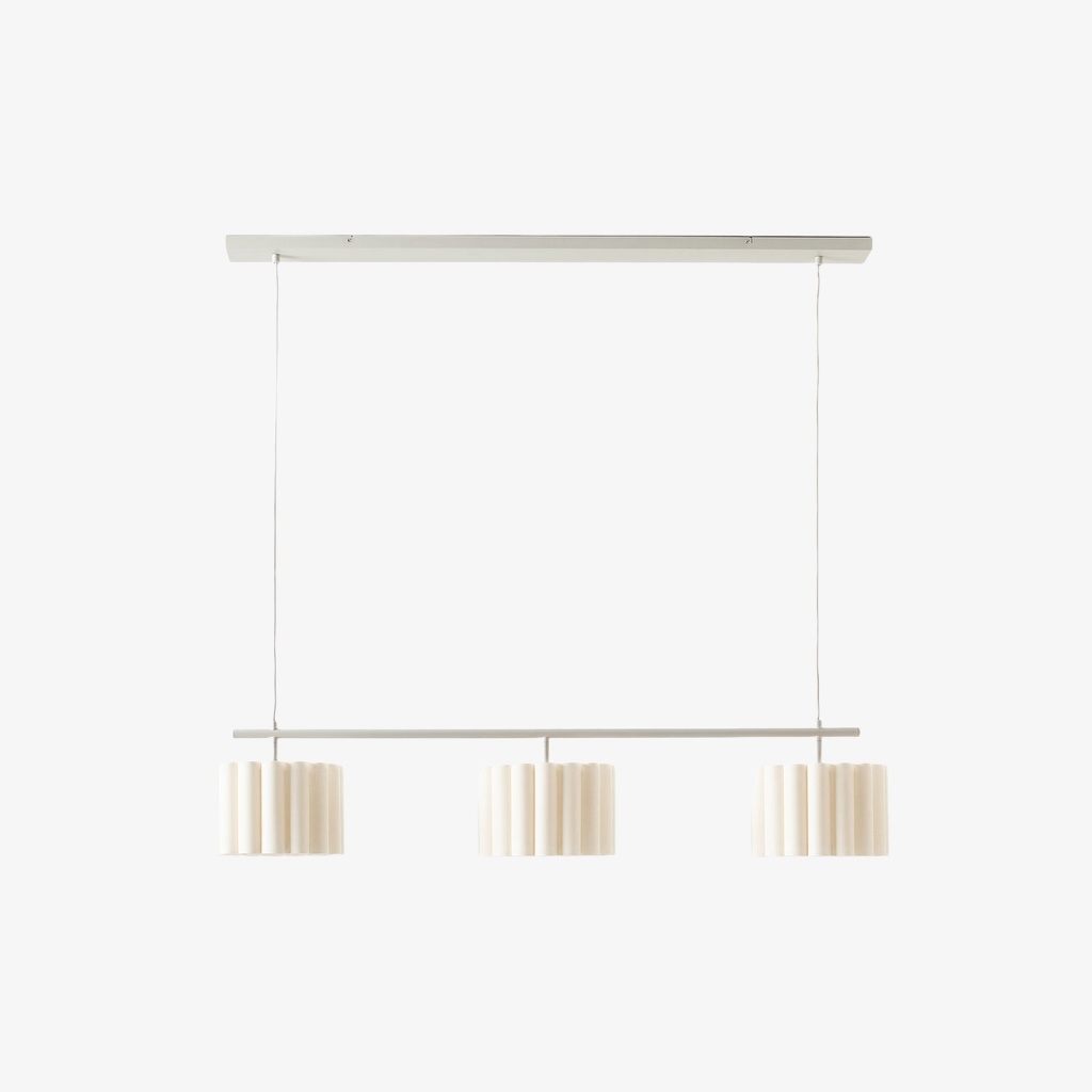 Velura Linear Pendant Light - Natural Linen Shade for Warm Ambiance T1069