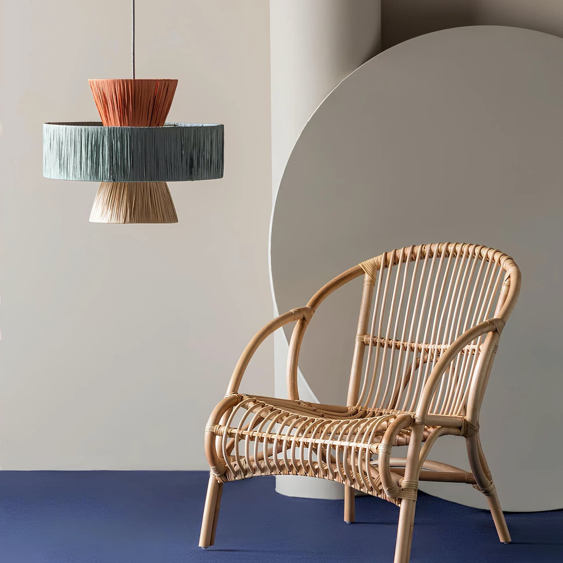 Handwoven Raffia Pendant Light – Boho Chic Natural Lighting S239