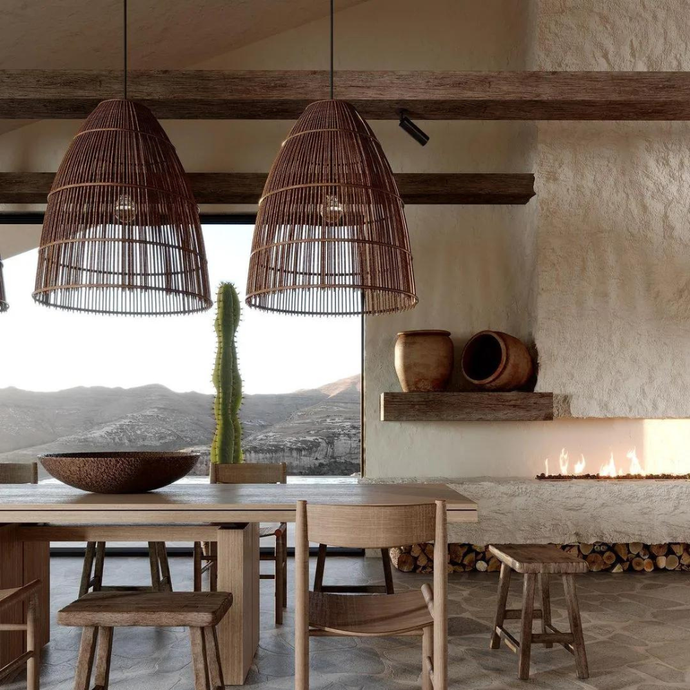 Runa Boho Rattan Pendant Light T2055