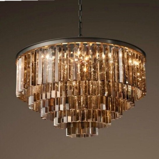 Vintage Crystal Prism Chandelier Light