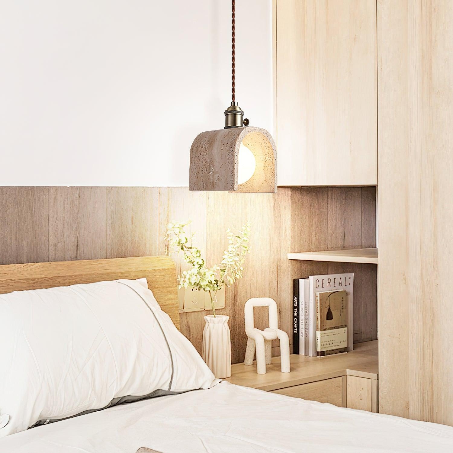 Alagusmo Minimalist Travertine Pendant Light T2116