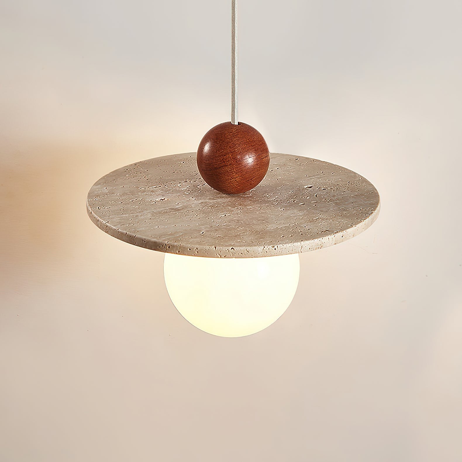 Retro Decor Cave Stone Disc Pendant Light G47