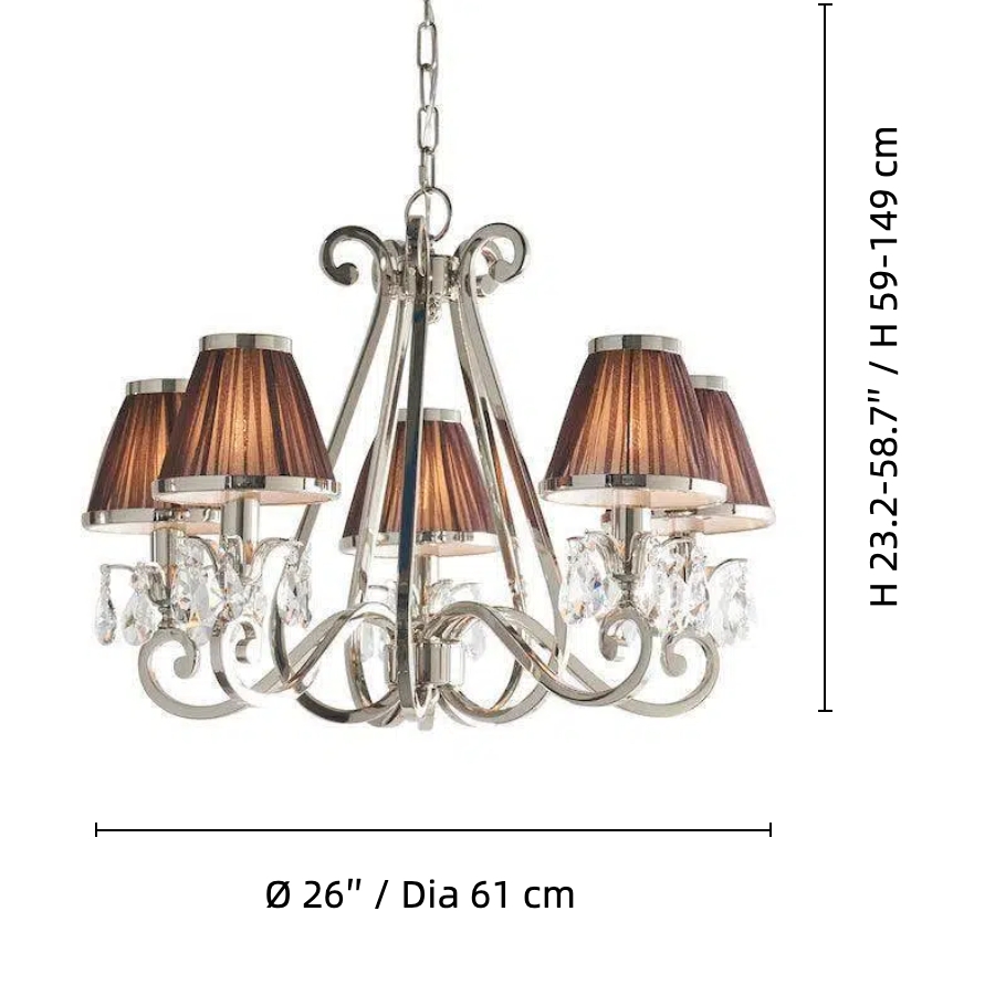 Talonis Multi-light Fabric Chandelier - Elegant Metal Curved Arms for Dining and Living T932