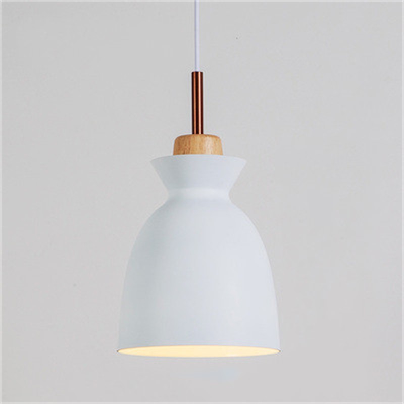 MULTI Scandinavian Metal Wood Macaroon Pendant Light for Bedroom S32