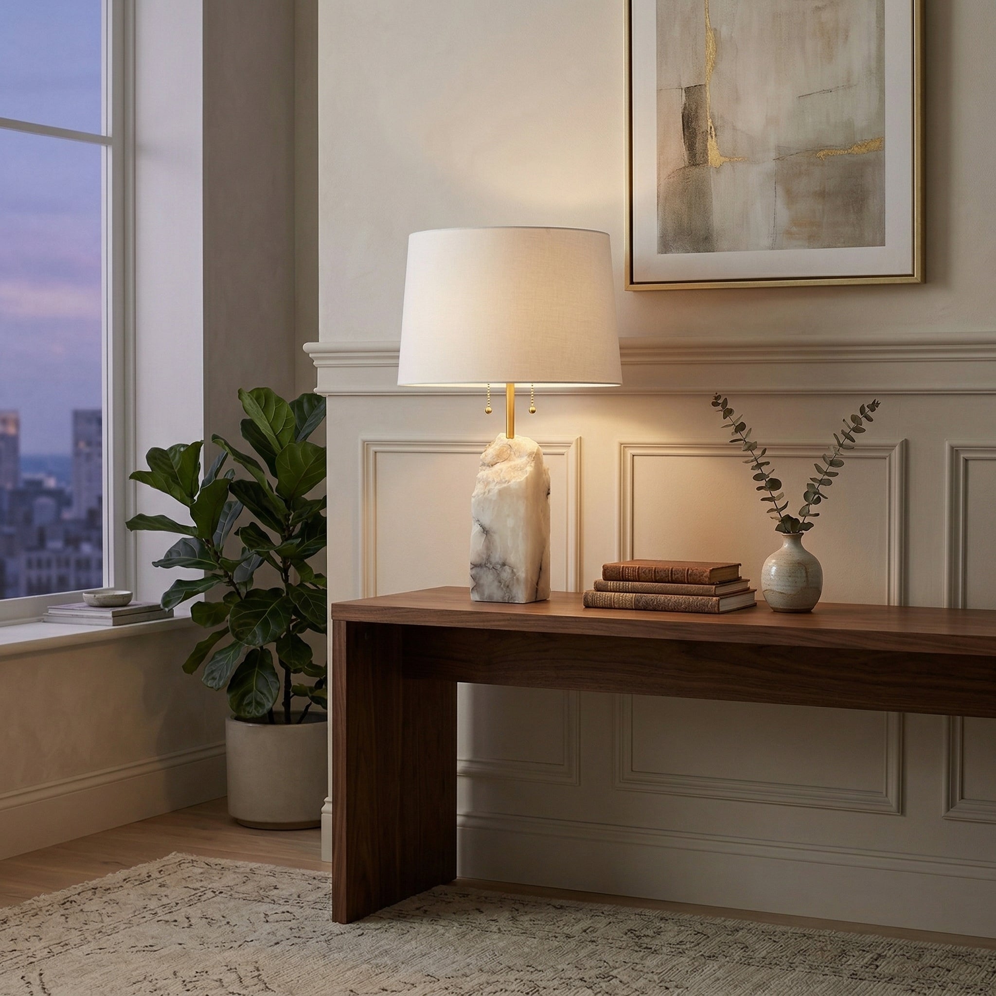 Raw Alabaster Table Lamp T1726