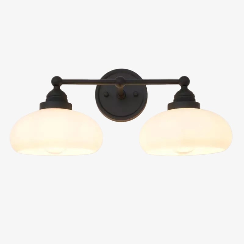 Velora Vintage Industrial Wall Sconce with Glass Shade for Hallway and Entryway T512