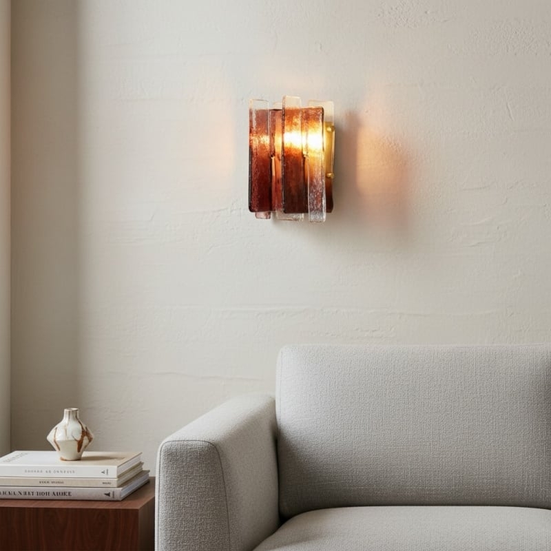 Lumiridge Wall Lamp - Modern Metal and Glass for Bedroom T572