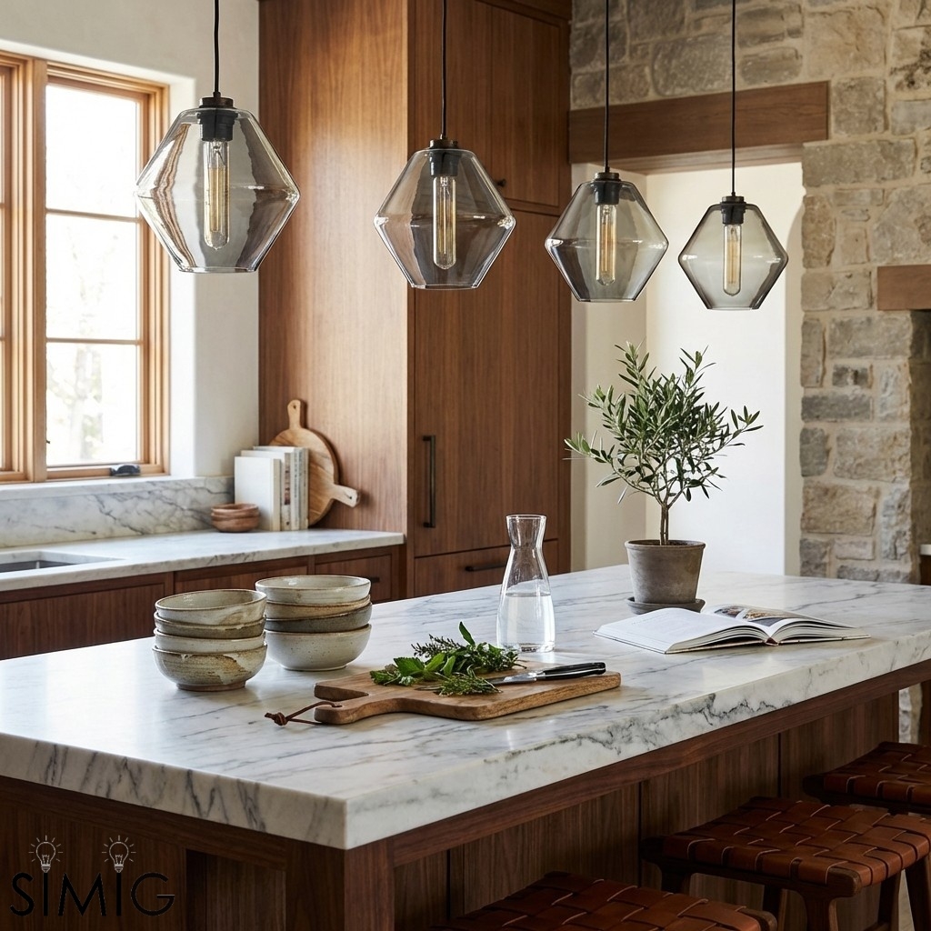 Modern Geometric Glass Pendant Light - Home Decor Multiple Colors Lighting S377