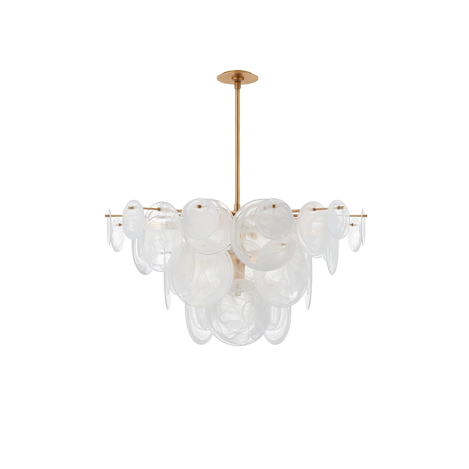 Brass Discs Cascading Chandelier M471