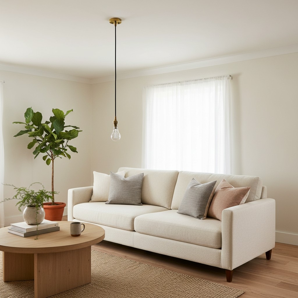 Plaitar Modern Brass Pendant Light - Minimalist Ceiling Fixture with Braided Cord for Hallways T993