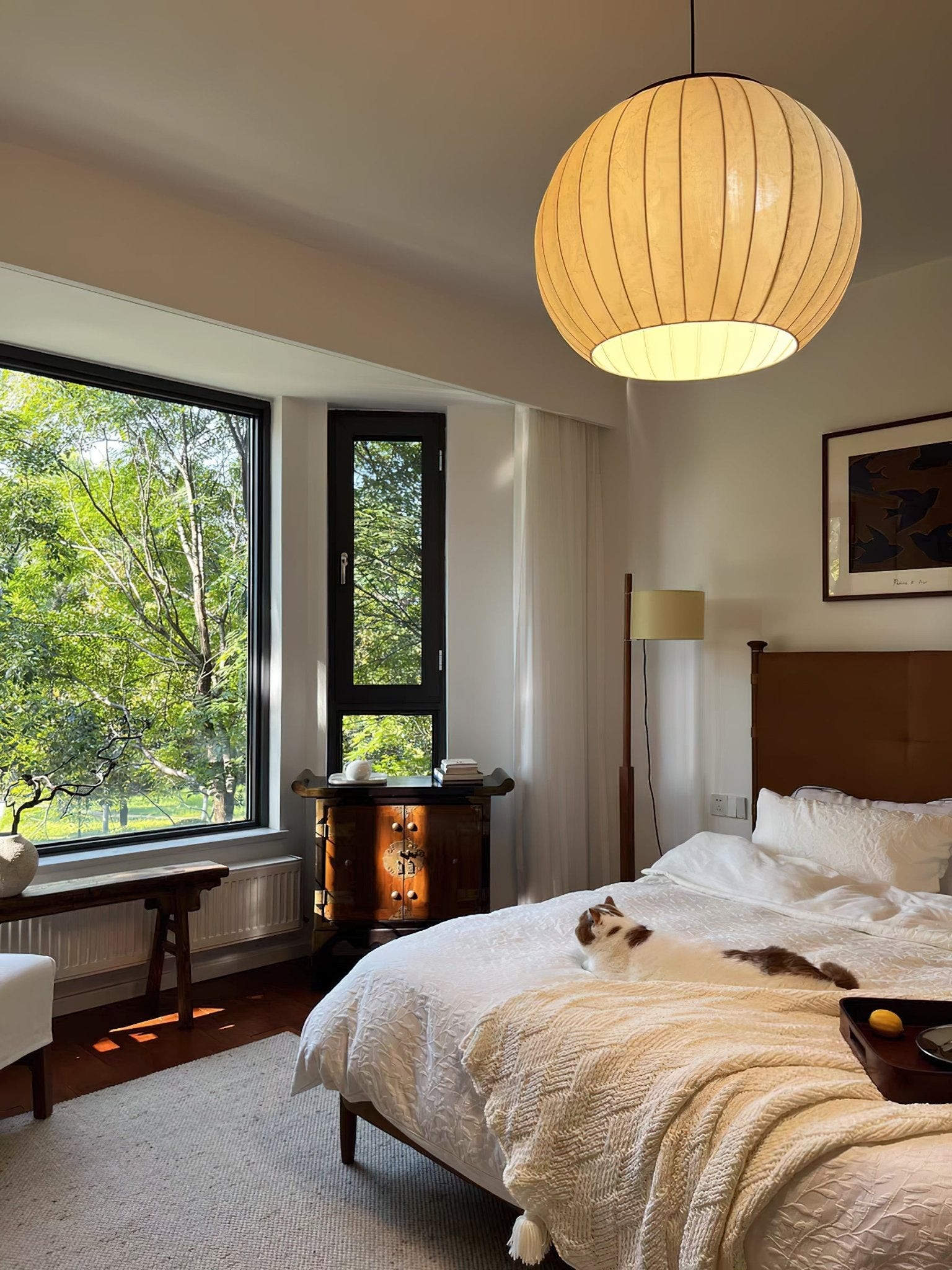 Japanese Style Fabric Lantern Pendant Lamp M547