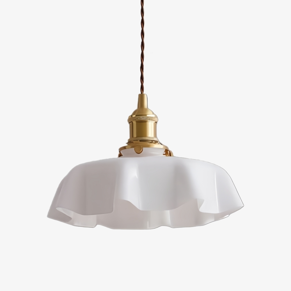 Aluneroa Vintage Inspired Flower Pendant Lamp Soft Curved Silhouette for Interior Lighting T1084