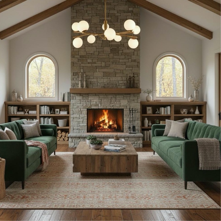 Tivara Mid-Century Modern 10-Light Pendant - Chandelier with Globe Shades for High Ceilings T862