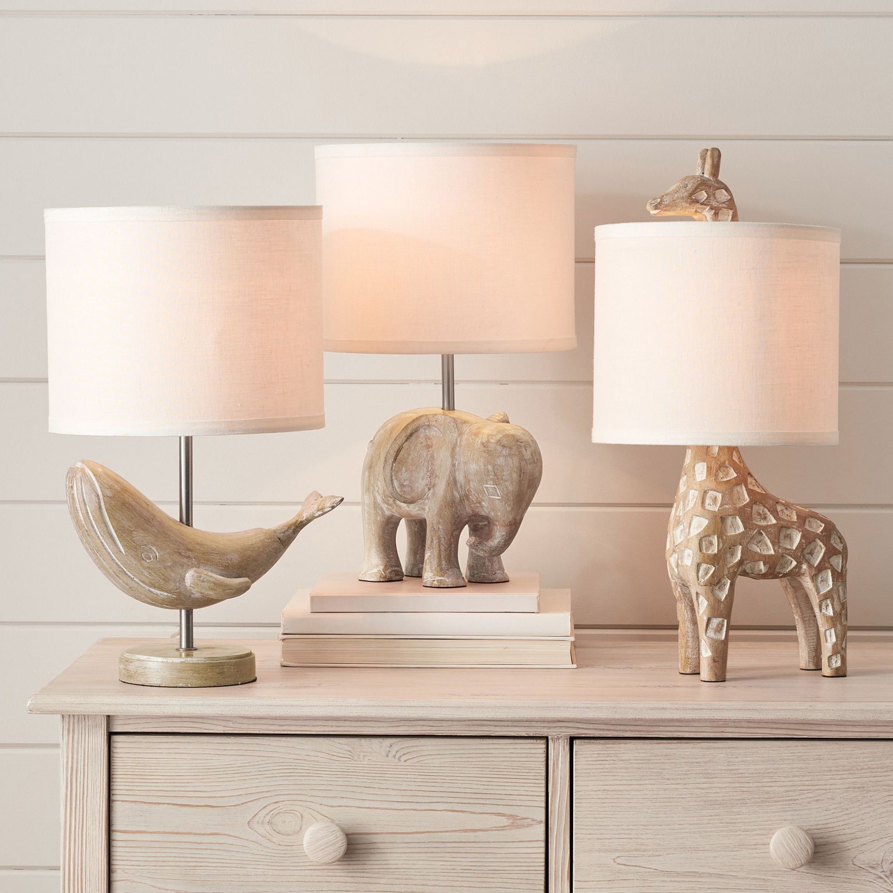 Carved Wood Animal Table Lamp T1745