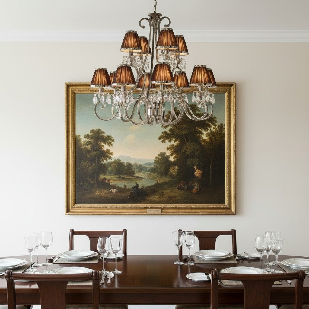 Talonis Multi-light Fabric Chandelier - Elegant Metal Curved Arms for Dining and Living T932