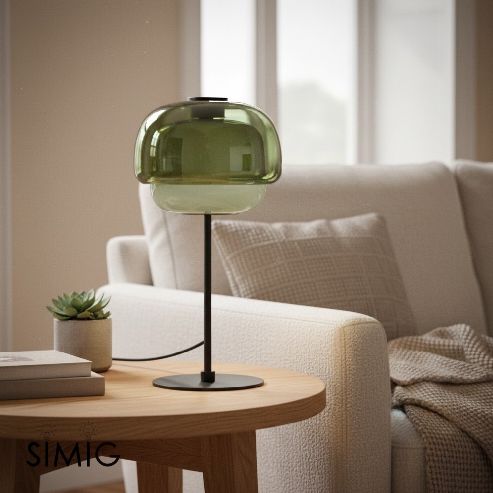 Clinco Stacked Glass Table Lamp ‑ Refined Minimalist Light for Bedroom S249