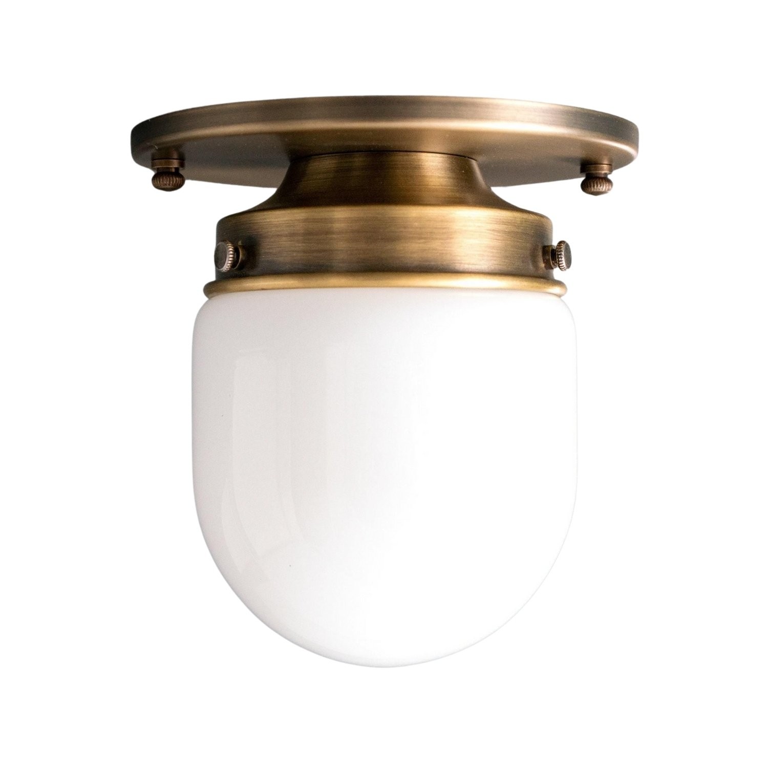 Opal Globe Ceiling and Wall Flush Mount - Art Deco Light for Corridor T300