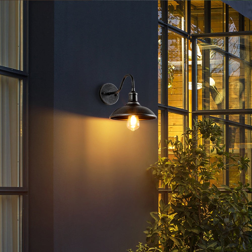 Retro Industrial Bowl Shaped Outdoor Waterproof Wall Light G04