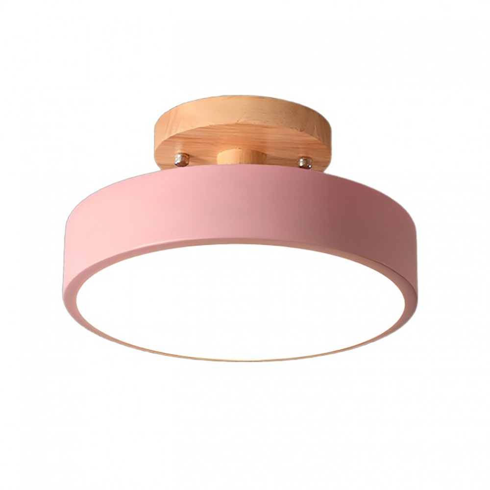 Nordic Macaroon Wooden Round Ceiling Lamp S90