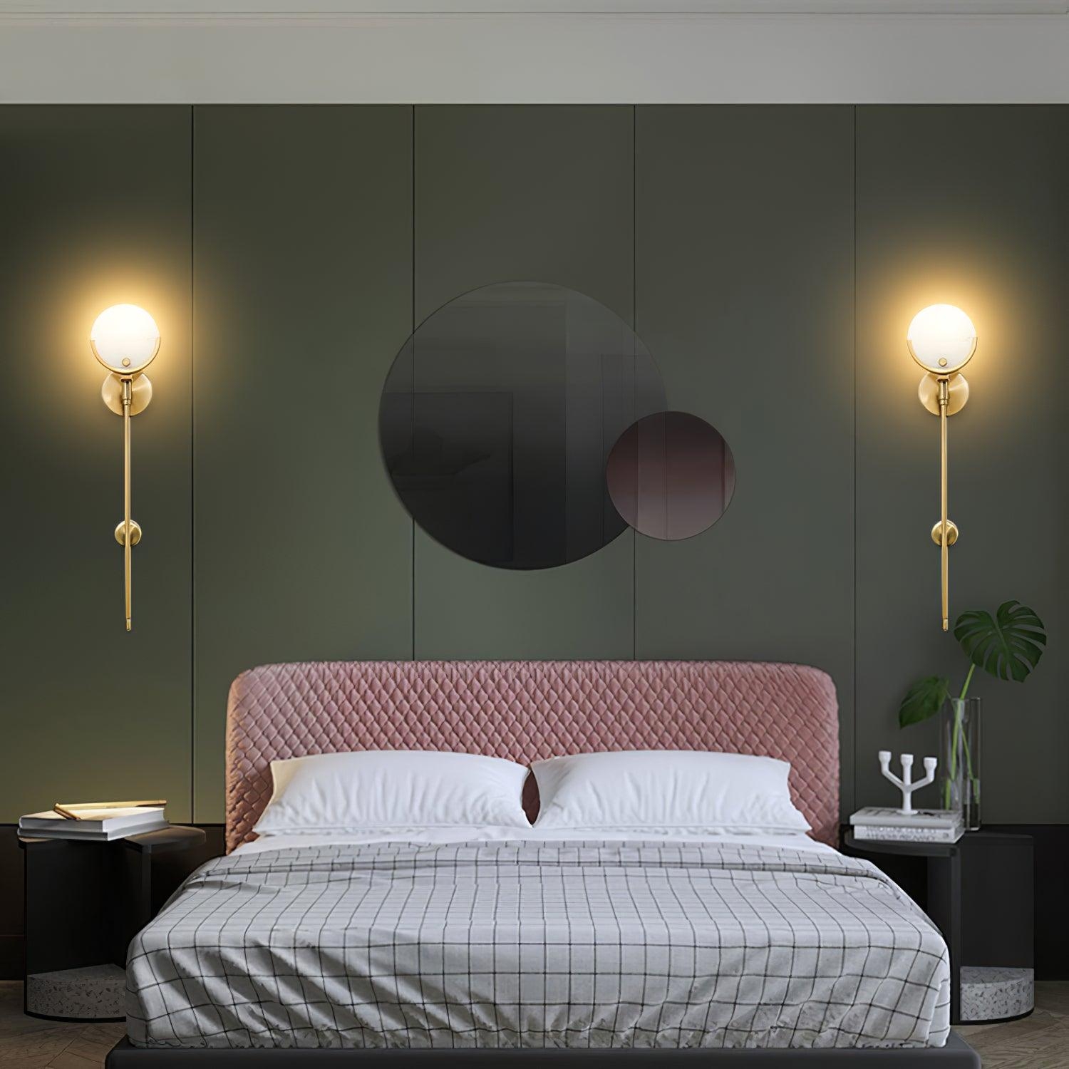 Ava Brass Alabaster Wall Lamp T1612