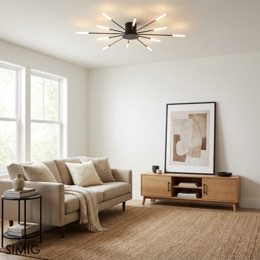 Sputnik Led Fireworks Flush Mount Ceiling Light S40