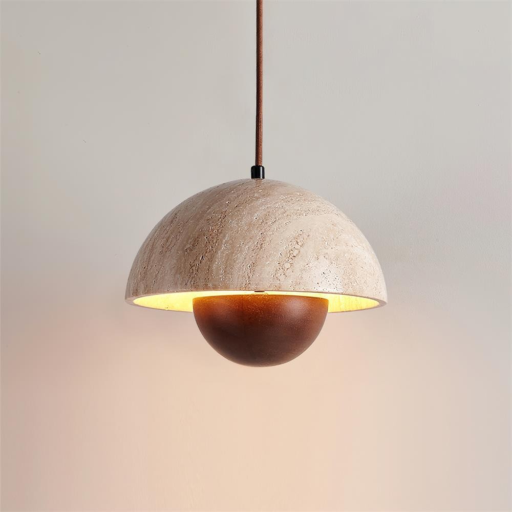 Semicircular Pendant Lamp - Modern Travertine Living Room G70
