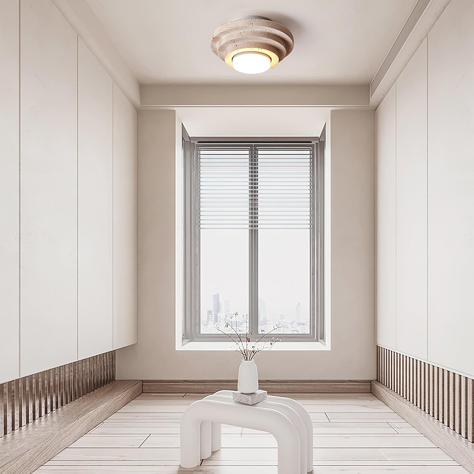 Aperture Travertine Ceiling Light T2119