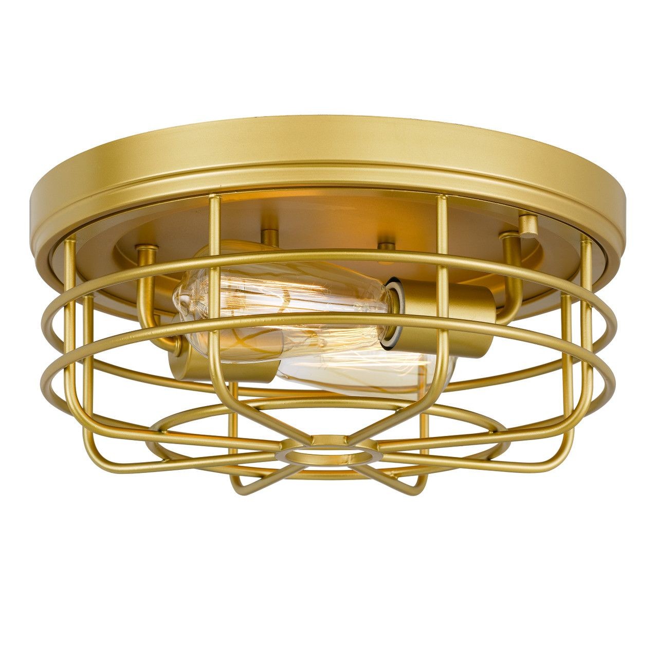 Industrial Flush Mount Metal Cage Round Ceiling Light S146