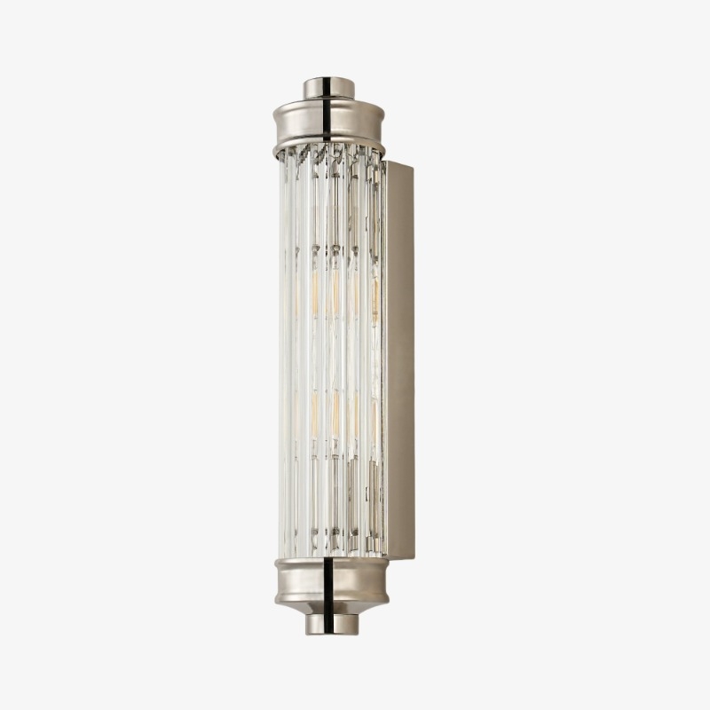 Bravira Ribbed Cylindrical Glass Sconce - Nordic Modern Wall Light U03