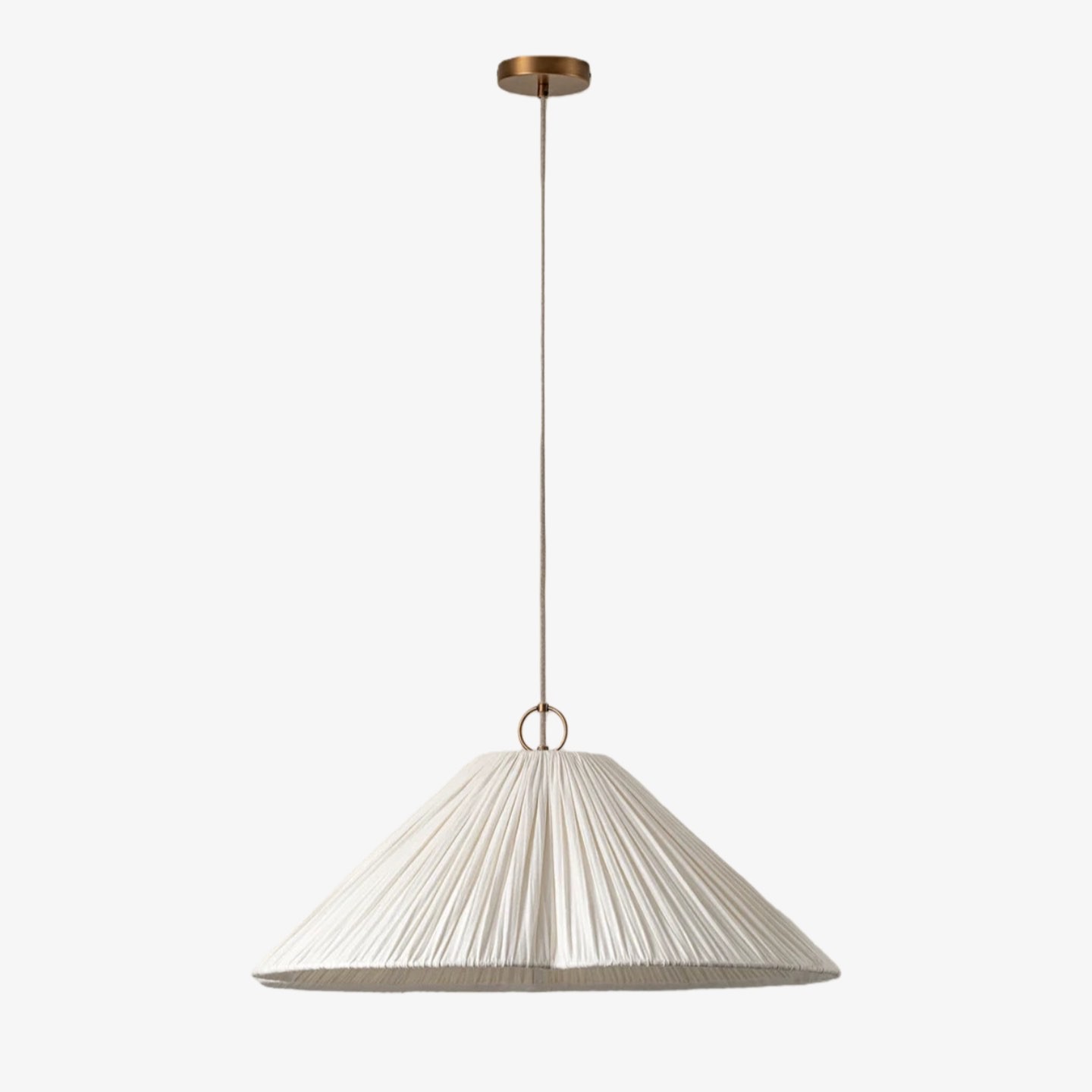 Lindi Luminella Oversized Scalloped Pendant Light in Bronze & Linen for Living Room T445