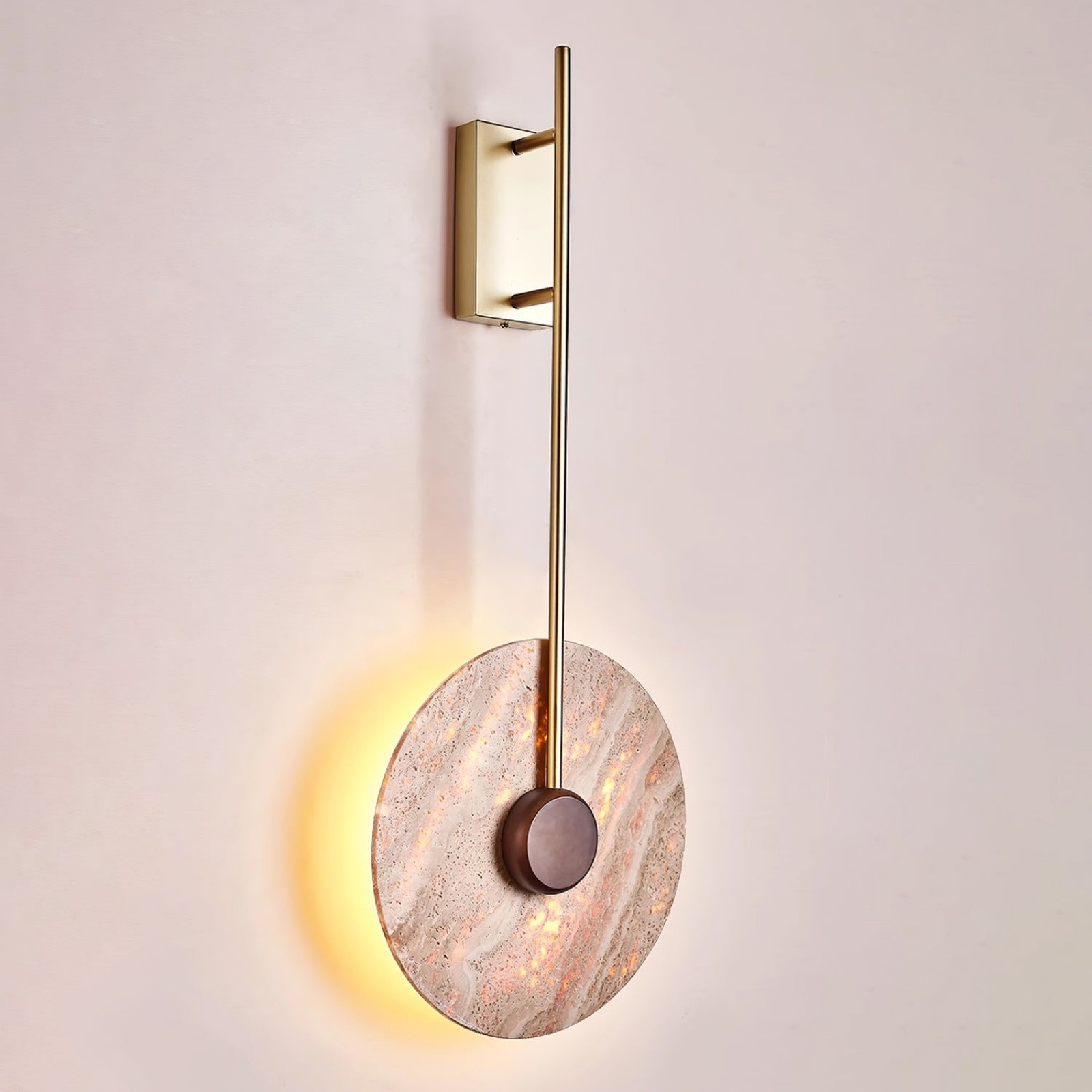 Minimalist Guitar Vertical Design Travertine Wall Sconce S311