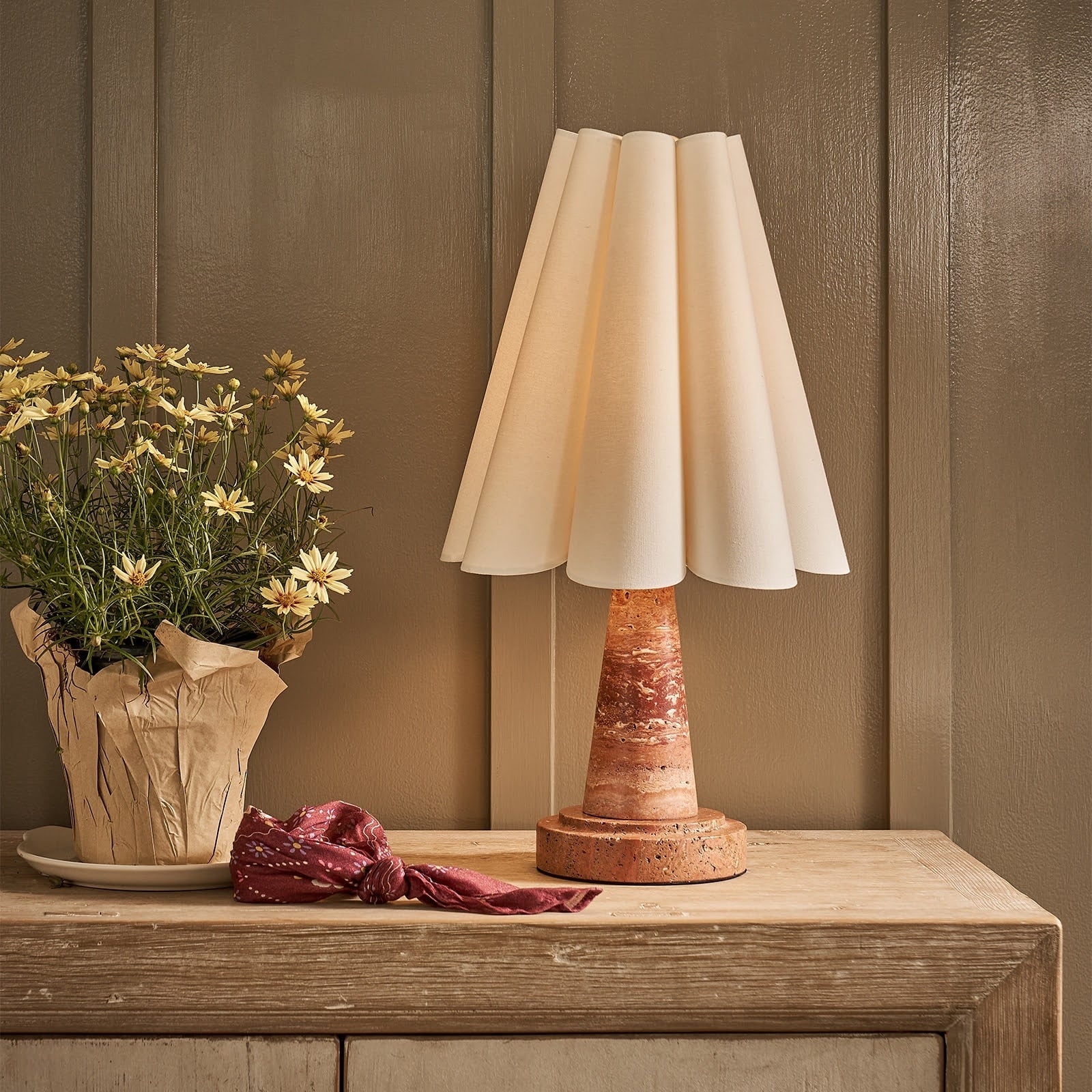 Shadon Marble Pleated Table Lamp T1904