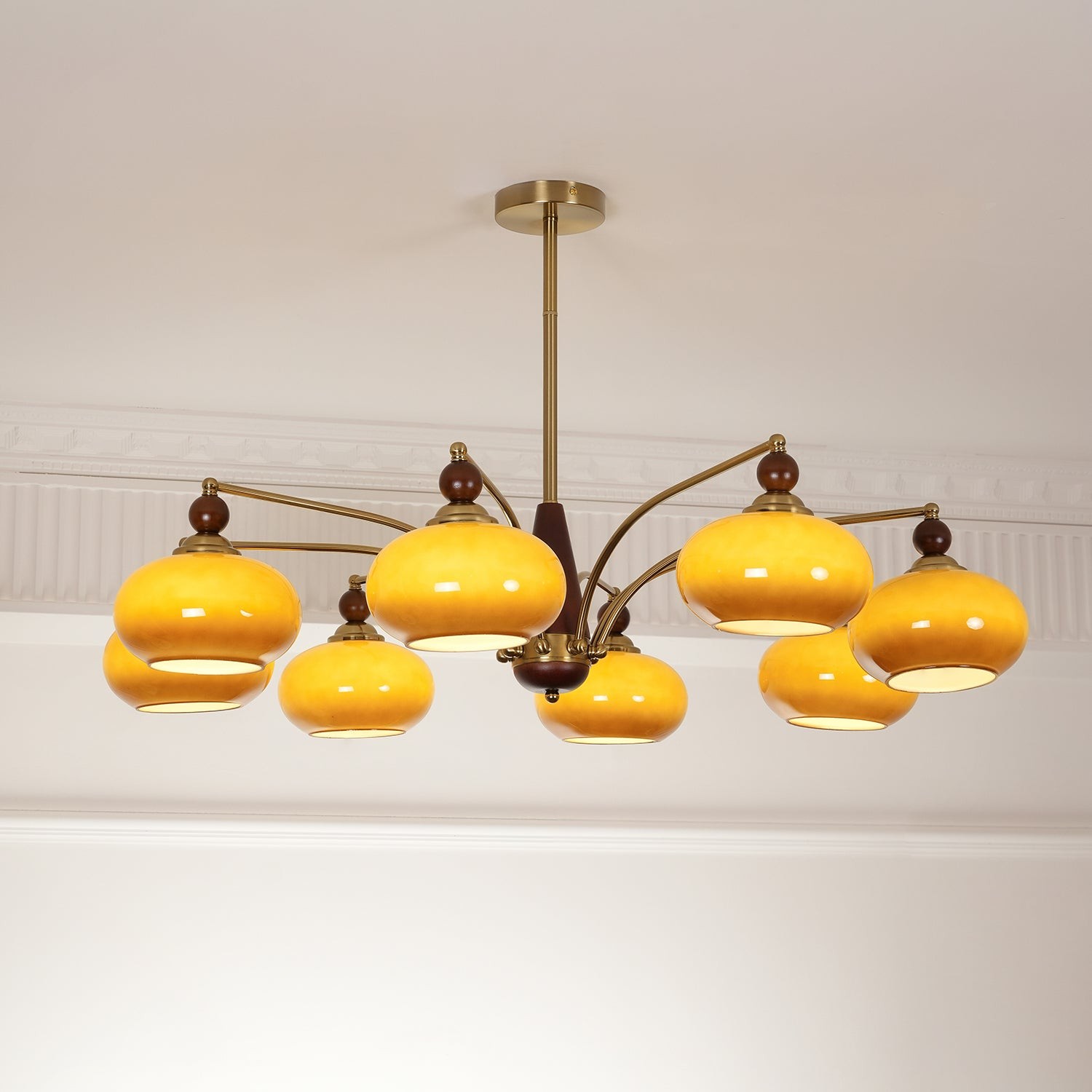 Vintage Multihead Persimmon Chandelier M325