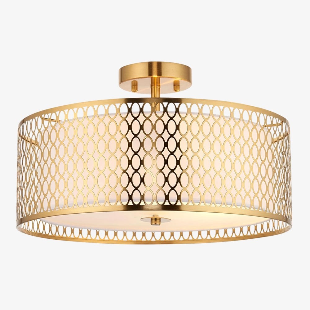 Modern 3 Light Mesh Design Ceiling Light - Metal for Living Room T467