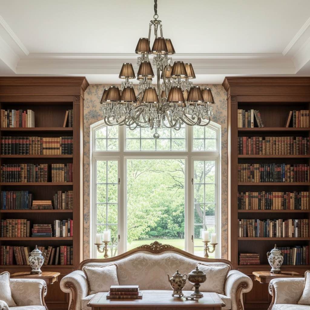 Talonis Multi-light Fabric Chandelier - Elegant Metal Curved Arms for Dining and Living T932