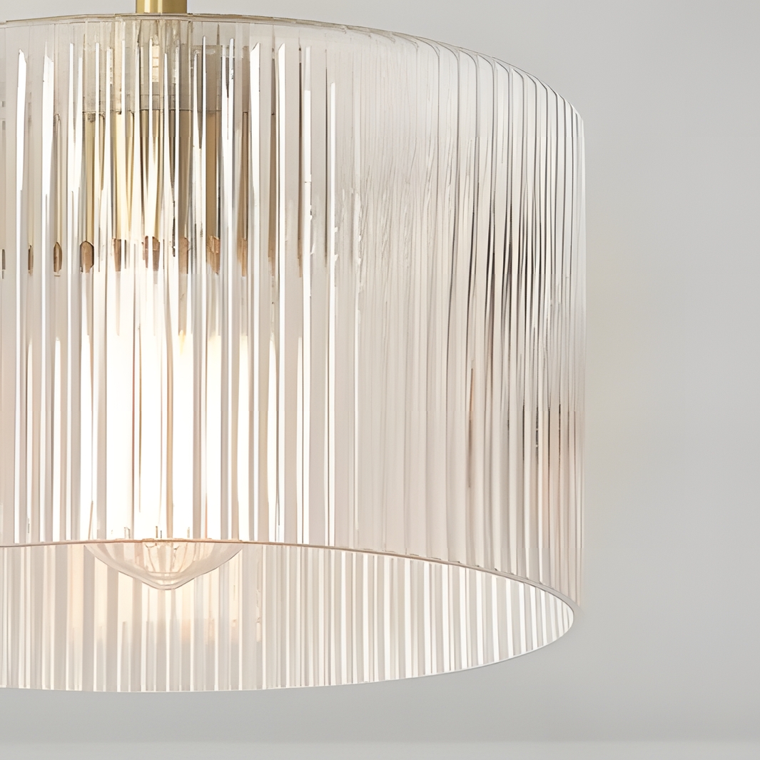 Rivora Ribbed Glass Shade Modern Farmhouse - Semi Flush Ceiling for Hallway U09