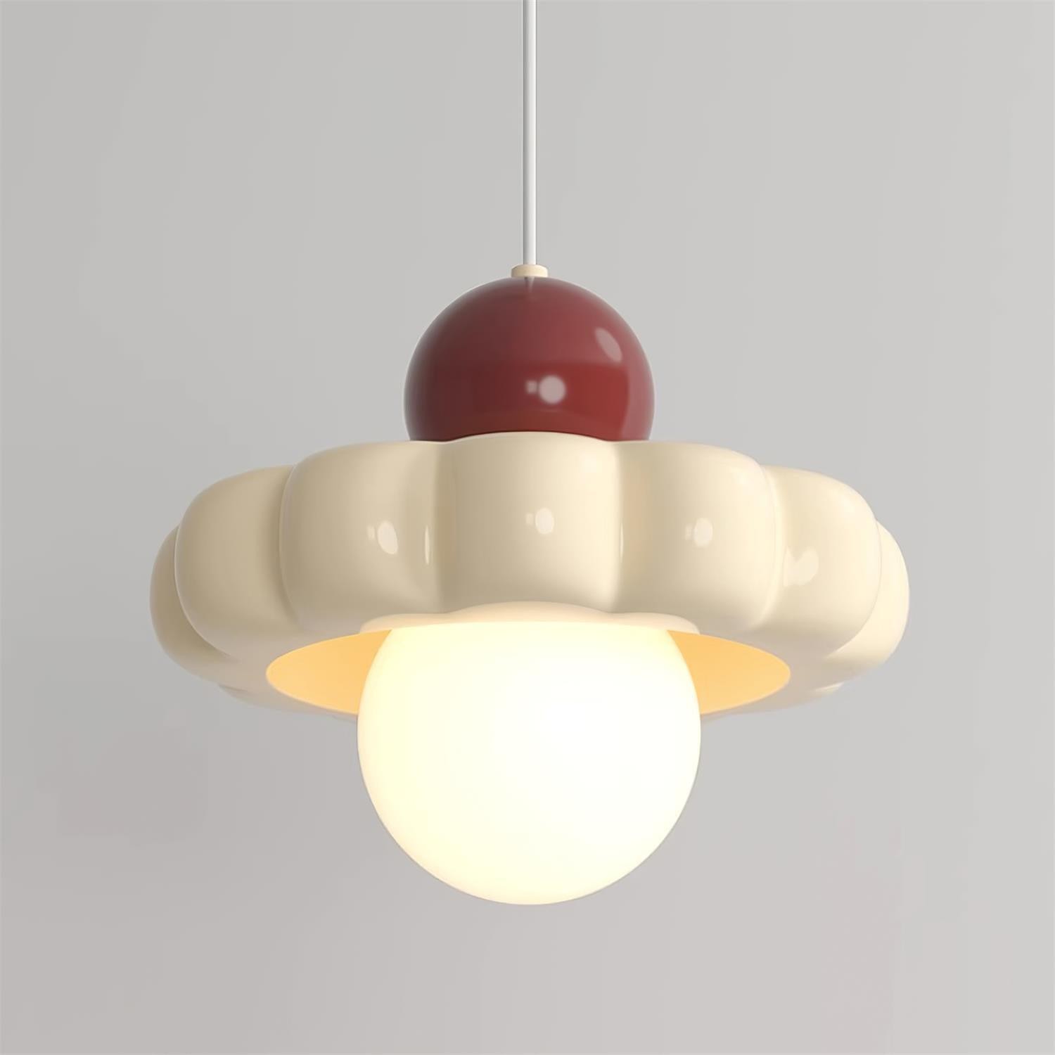 Cream Style Long Line Pumpkin Texture Pendant Lamp M173
