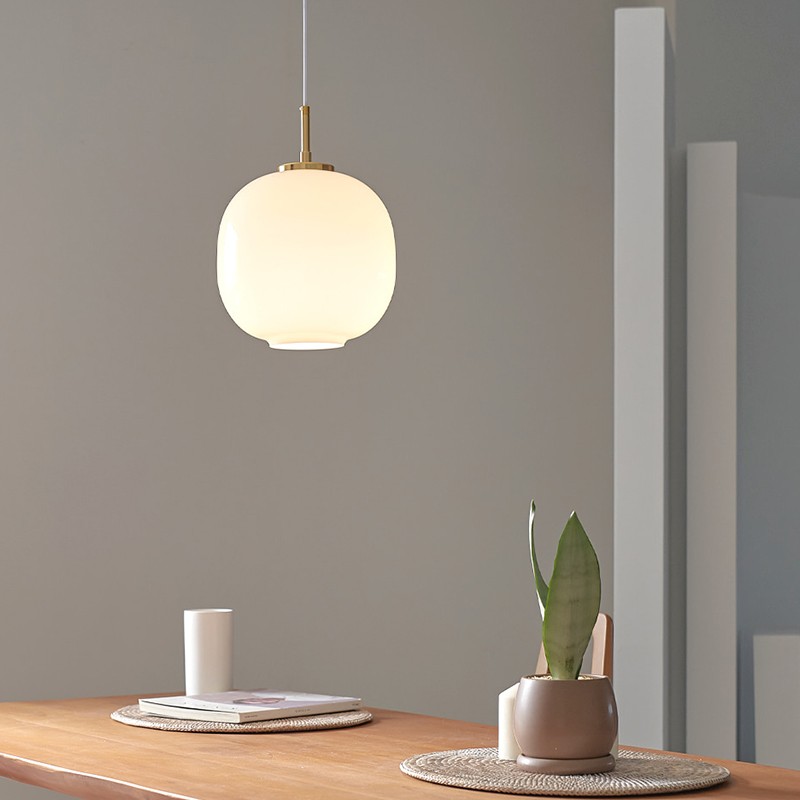 Classic Opal Glass Orb Pendant Lamp