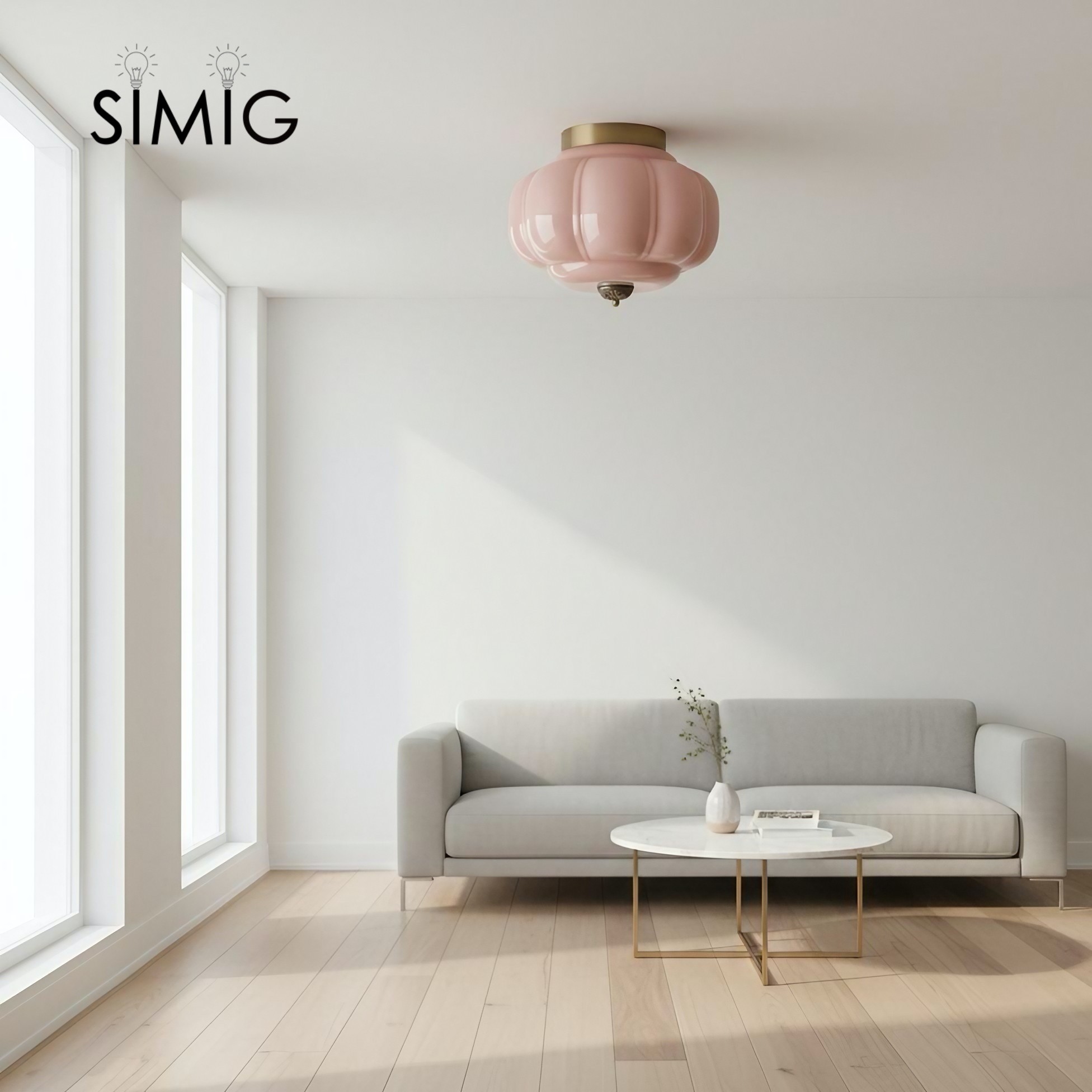 Eloise Ceiling Light - Elegant Retro Brass Ceiling Light for Living Room G55