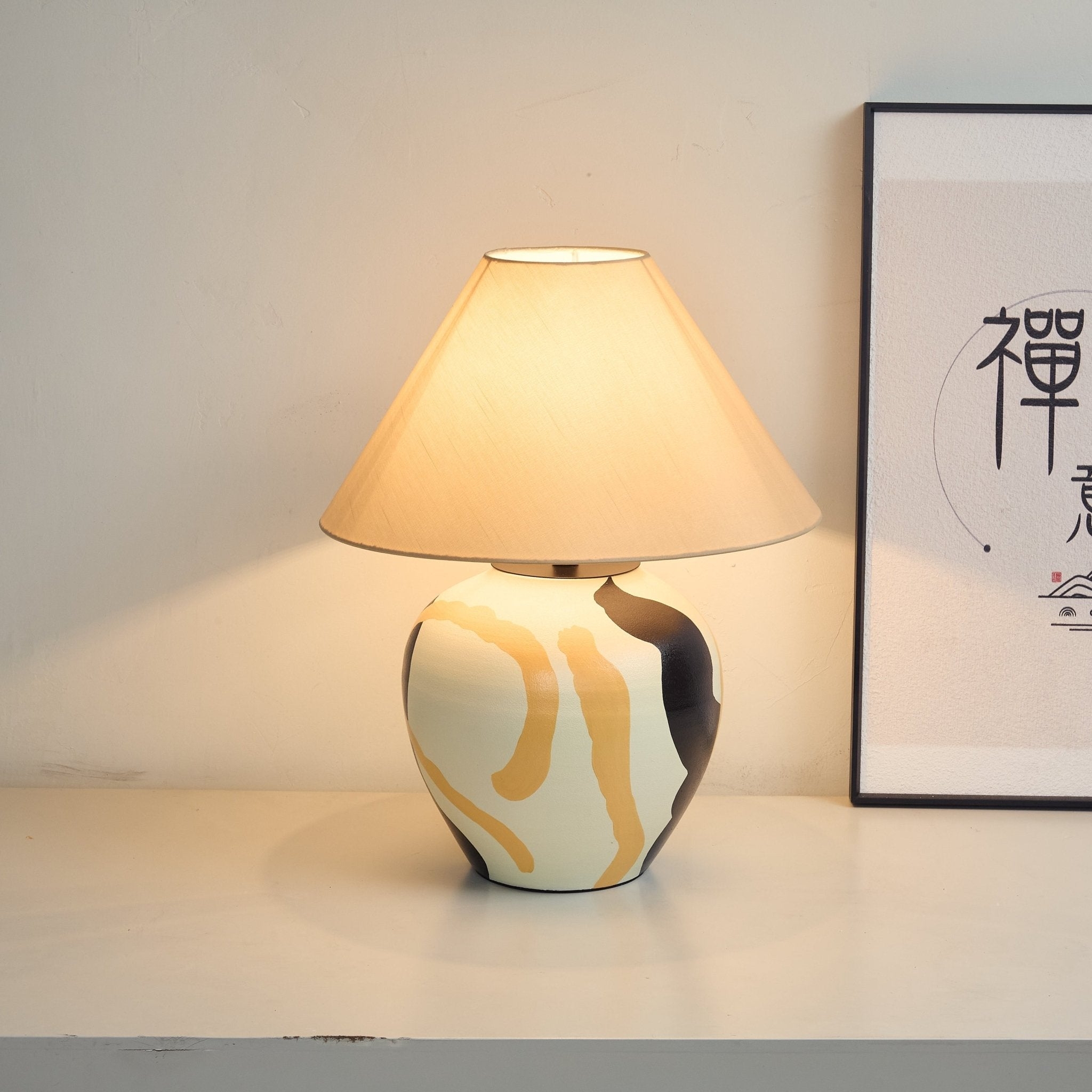 Abstract Pattern Ceramic Table Lamp T1607