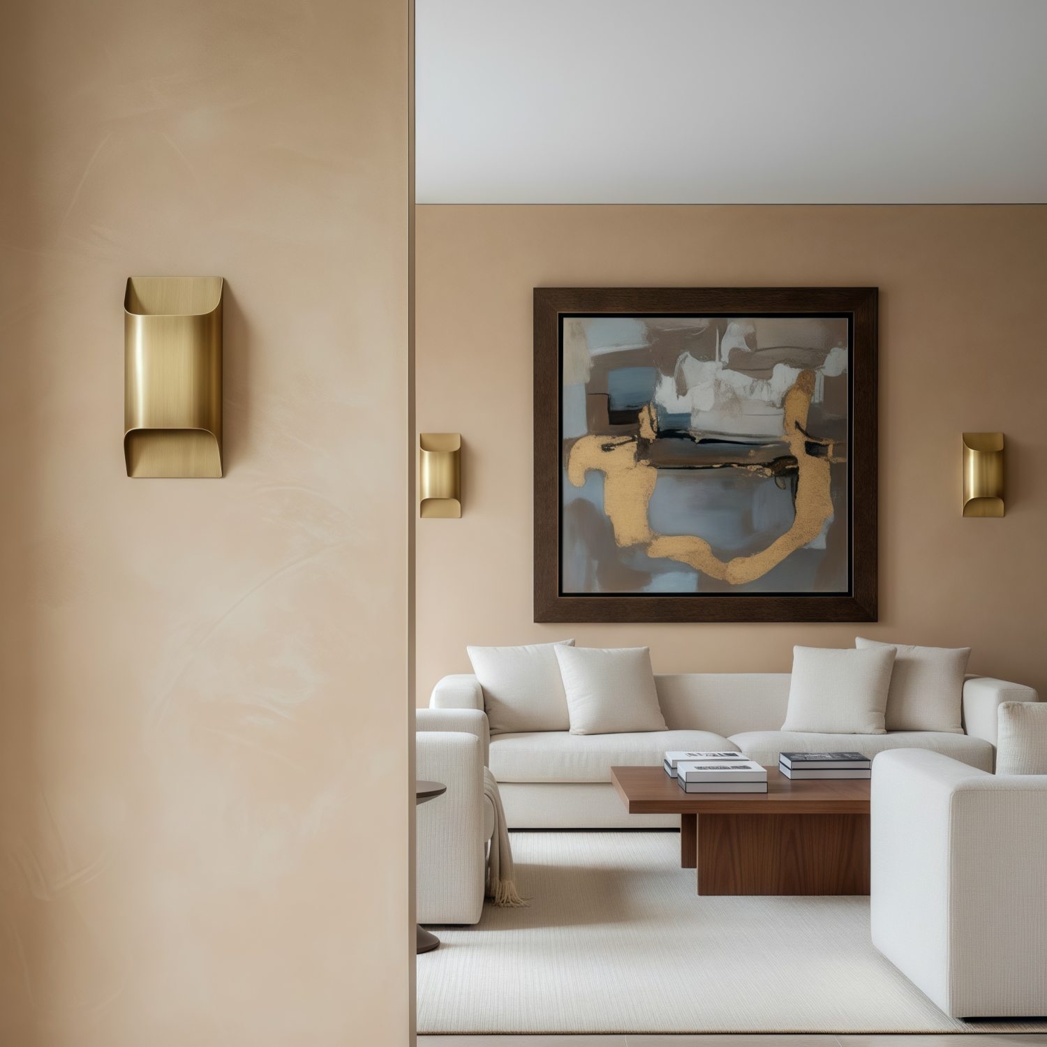 Sconique Stylish Brass Wall Sconce - Minimal Design Architectural Profile Sconce for Foyer T1105