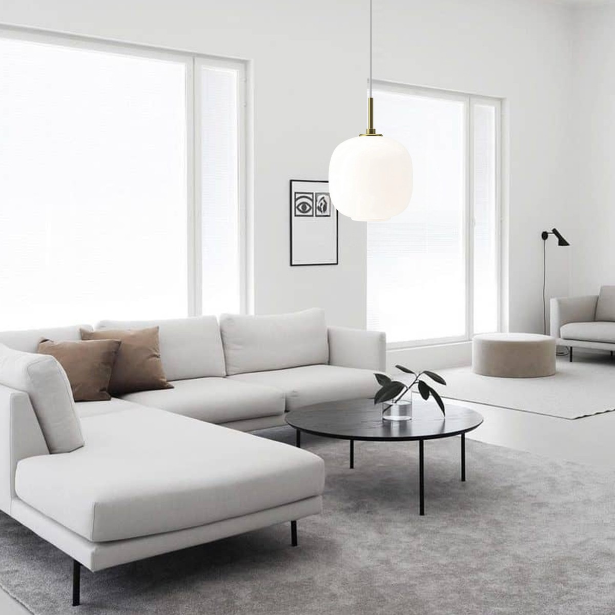 Classic Opal Glass Orb Pendant Lamp