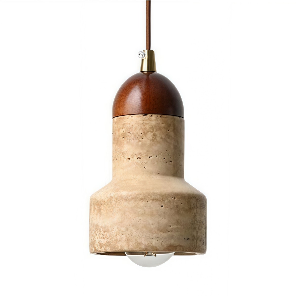 Natural Travertine Rocket - Inspired Pendant Light S275