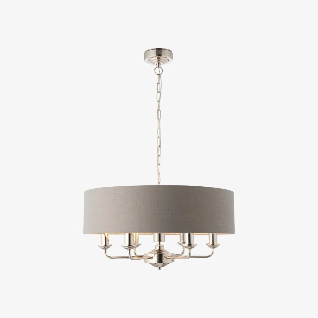 Tela Pendant - Elegant Linen Shades and Classic Dining Room Lighting T667