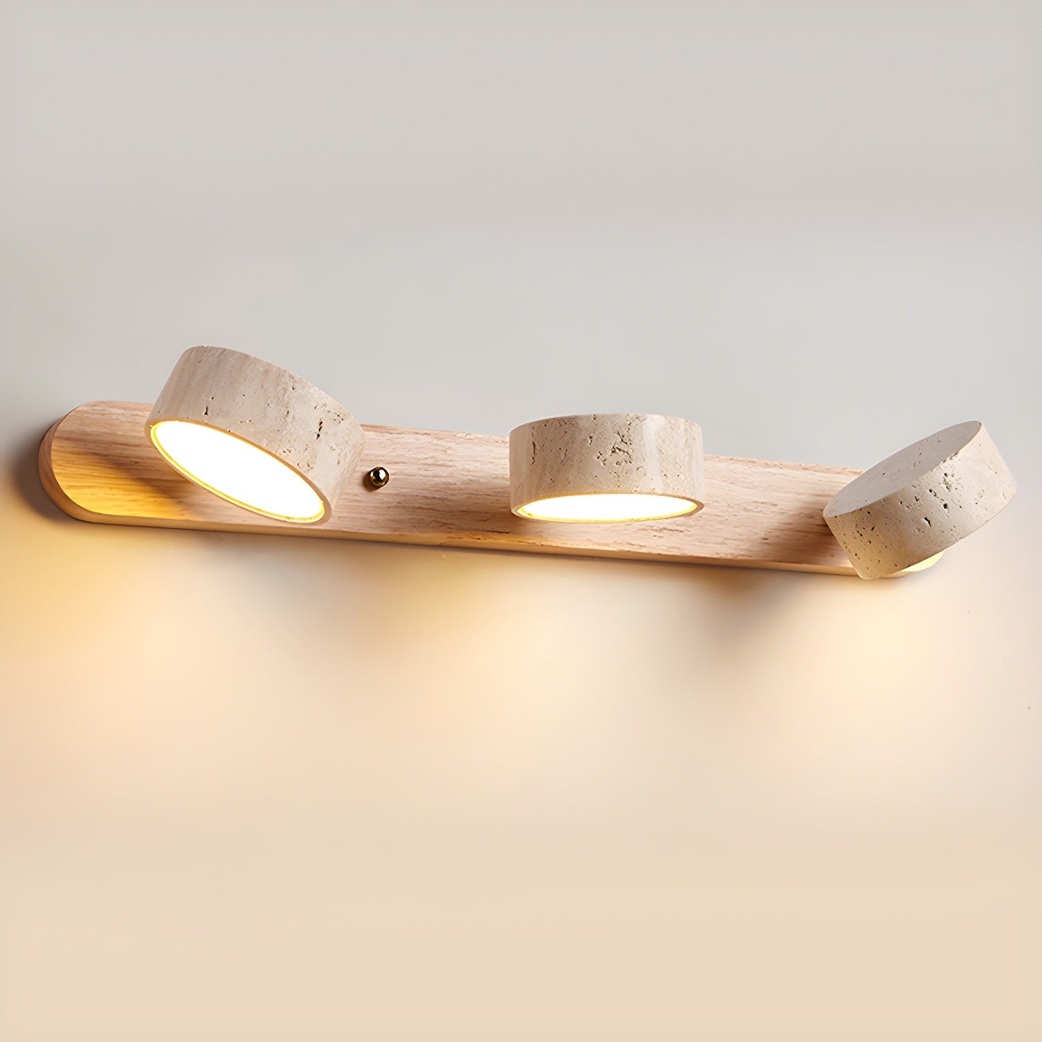 Travertine Walnut Multi Light Sconce - Bedroom Wall Lamp G115
